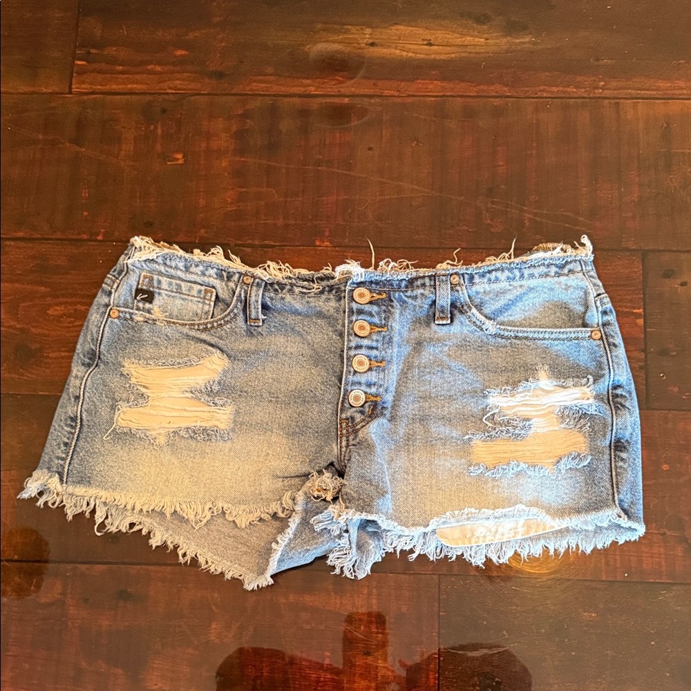 KanCan Light Blue Distressed Jean Shorts